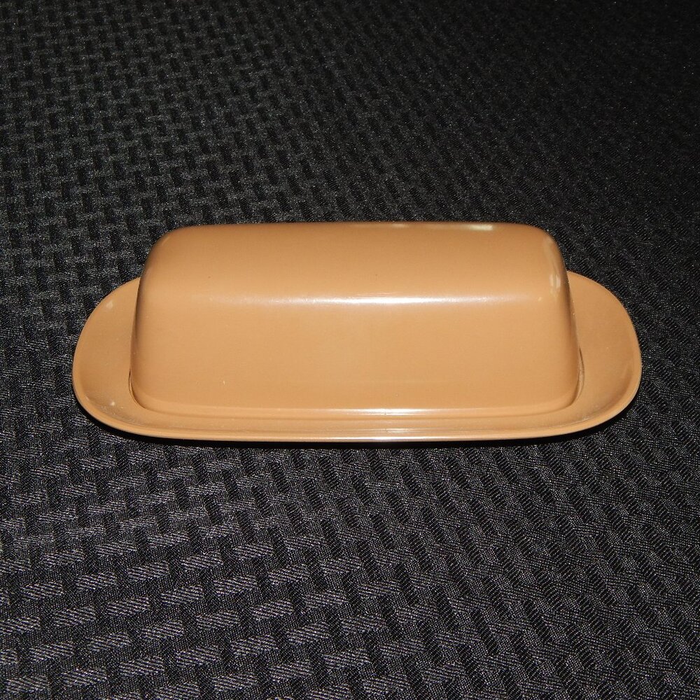 1960s Dallas Texas Ware Melmac Melamine PMC Plastic Brown Camel Tan Butter Dish